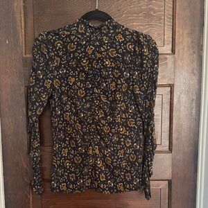 Veronica Beard Long Sleeve Mock Neck Top - Size S